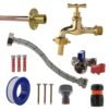 Polished brass 13mm barb tap standard connection kit – barbed hose pipe connector uk brass connectors free shipping 5