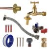 Polished brass 13mm barb tap standard connection kit – barbed hose pipe connector uk brass connectors free shipping 3