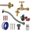 Polished brass 13mm barb tap standard connection kit – barbed hose pipe connector uk brass connectors free shipping 2