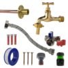 Polished brass 13mm barb tap standard connection kit – barbed hose pipe connector uk brass connectors free shipping 4