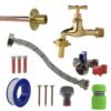 Polished brass 13mm barb tap standard connection kit – barbed hose pipe connector uk brass connectors free shipping 1