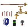 Polished brass 13mm barb tap basic connection kit with black/yellow connector – heavy duty outdoor garden tap uk garden hose connection set free shipping 25