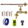 Polished brass 13mm barb tap basic connection kit with black/yellow connector – heavy duty outdoor garden tap uk garden hose connection set free shipping 17