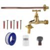 Polished brass 13mm barb tap basic connection kit with black/orange heavy duty outdoor garden tap uk garden hose connection set free shipping 1