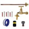 Polished brass 13mm barb tap basic connection kit with black/yellow connector – heavy duty outdoor garden tap uk garden hose connection set free shipping 29