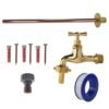 Polished brass 13mm barb tap basic connection kit – barbed hose pipe connector uk brass connectors free shipping