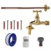 Polished brass 13mm barb tap basic connection kit with black/yellow connector – heavy duty outdoor garden tap uk garden hose connection set free shipping 19