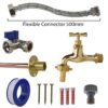 Polished Brass 13mm Barb Tap STANDARD Connection Kit