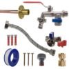 Double lever tap standard connection kit with black/yellow connector – home diy accessory uk wall tap connection kits free shipping 73
