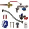 Double lever tap standard connection kit with black/yellow connector – home diy accessory uk wall tap connection kits free shipping 71