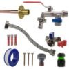 Double lever tap standard connection kit with black/yellow connector – home diy accessory uk wall tap connection kits free shipping 75