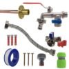 Double lever tap standard connection kit with black/yellow connector – home diy accessory uk wall tap connection kits free shipping 69