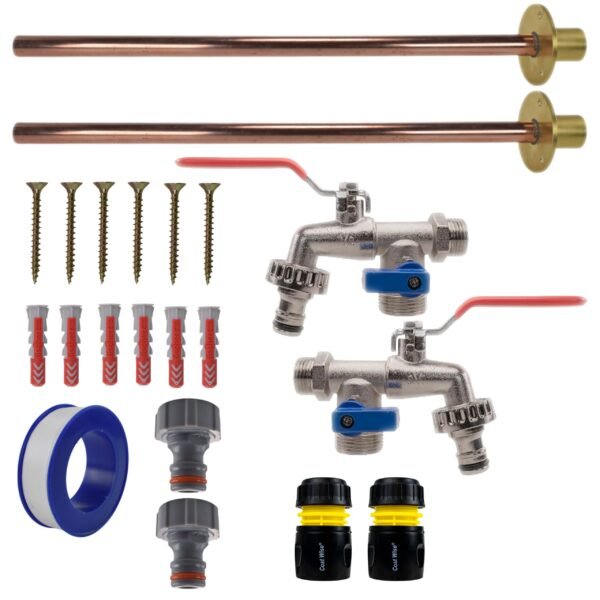 Double lever tap basic connection kit x2 – home diy accessory uk new arrivals free shipping 17