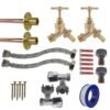 Brass barbed bib tap full connection kit x2 – heavy duty outdoor garden tap uk (base kit – no hose connector attached) garden hose connection set free shipping