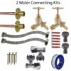 Brass Barbed Bib Tap FULL Connection Kit x2