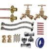 Brass quick connect bib tap full connection kit x2 with black/yellow connectors – heavy duty outdoor garden tap uk garden hose connection set free shipping 63