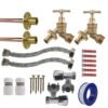 Brass quick connect bib tap full connection kit x2 with black/yellow connectors – heavy duty outdoor garden tap uk garden hose connection set free shipping 61
