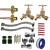 Brass quick connect bib tap full connection kit x2 with black/yellow connectors – heavy duty outdoor garden tap uk garden hose connection set free shipping 65