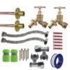 Brass quick connect bib tap full connection kit x2 with black/yellow connectors – heavy duty outdoor garden tap uk garden hose connection set free shipping 59