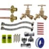 Brass quick connect bib tap full connection kit x2 with black/yellow connectors – heavy duty outdoor garden tap uk garden hose connection set free shipping 57