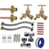 Brass quick connect bib tap full connection kit x2 with black/yellow connectors – heavy duty outdoor garden tap uk garden hose connection set free shipping 55