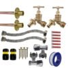 Brass quick connect bib tap full connection kit x2 with black/yellow connectors – heavy duty outdoor garden tap uk garden hose connection set free shipping 69