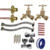 Brass quick connect bib tap full connection kit x2 – heavy duty outdoor garden tap uk base kit