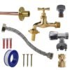 Polished brass 13mm barb tap full connection kit with black/yellow heavy duty outdoor garden tap uk garden hose connection set free shipping 71