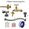 Polished brass 13mm barb tap full connection kit x2 with lime connectors – heavy duty outdoor garden tap uk garden hose connection set free shipping 1