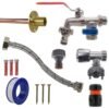 Double lever tap full connection kit with black/yellow line – home diy accessory uk wall tap connection kits free shipping 71