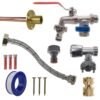 Double lever tap full connection kit with black/yellow line – home diy accessory uk wall tap connection kits free shipping 67