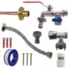 Double lever tap full connection kit with black/yellow line – home diy accessory uk wall tap connection kits free shipping 65