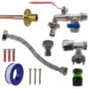 Double lever tap full connection kit with black/yellow line – home diy accessory uk wall tap connection kits free shipping 69