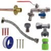 Double lever tap full connection kit with black/yellow line – home diy accessory uk wall tap connection kits free shipping 63