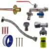 Double lever tap full connection kit with black/yellow line – home diy accessory uk wall tap connection kits free shipping 61
