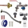 Double lever tap full connection kit with black/yellow line – home diy accessory uk wall tap connection kits free shipping 59