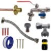 Double lever tap full connection kit with black/yellow line – home diy accessory uk wall tap connection kits free shipping 73