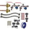 Double lever tap full connection kit x2 – home diy accessory uk wall tap connection kits free shipping