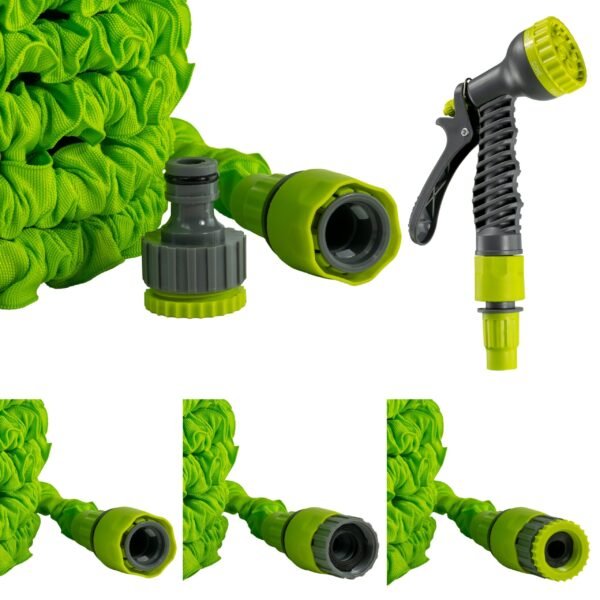 Expanding trick hose 15m – 45m lime – lightweight expandable no-kink garden hose uk garden hose pipe free shipping 31