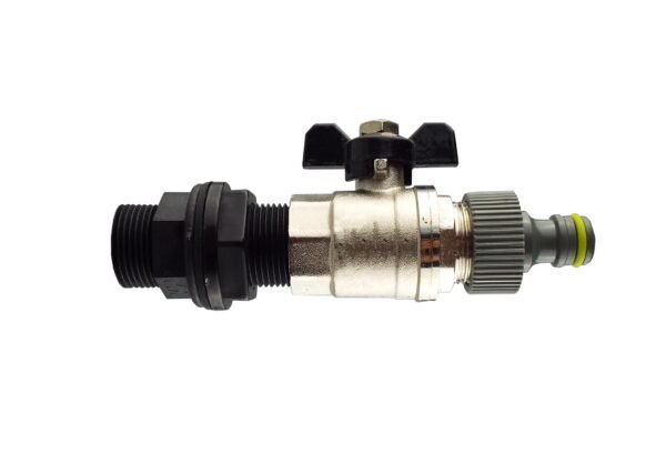 Water Butt Kit 1” BSP with Metal Bib Valve and Quick Connect