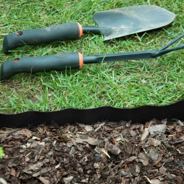 Wavy plastic garden lawn edging, h=10cm, l=9m, black – plastic lawn edging border uk plastic lawn edging free shipping 6