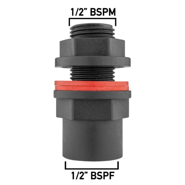 Water butt 1/2 inch bsp male with female outlet and drill bit – heavy duty pipe & hose fitting uk water butt fittings free shipping 2