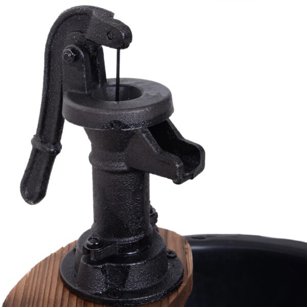 Wooden Barrel Pump Garden Fountain Water Feature Planter Garden Free Shipping 19