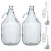 Glass Demijohn 5L 2 Pack Plain With Airlock & Bung Home & Garden Free Shipping 15