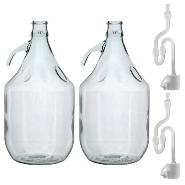 Glass Demijohn 5L 2 Pack Plain With Airlock & Bung Home & Garden Free Shipping 5