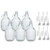 Glass Demijohn 5L 6 Pack Plain With Airlock & Bung Home & Garden Free Shipping 17