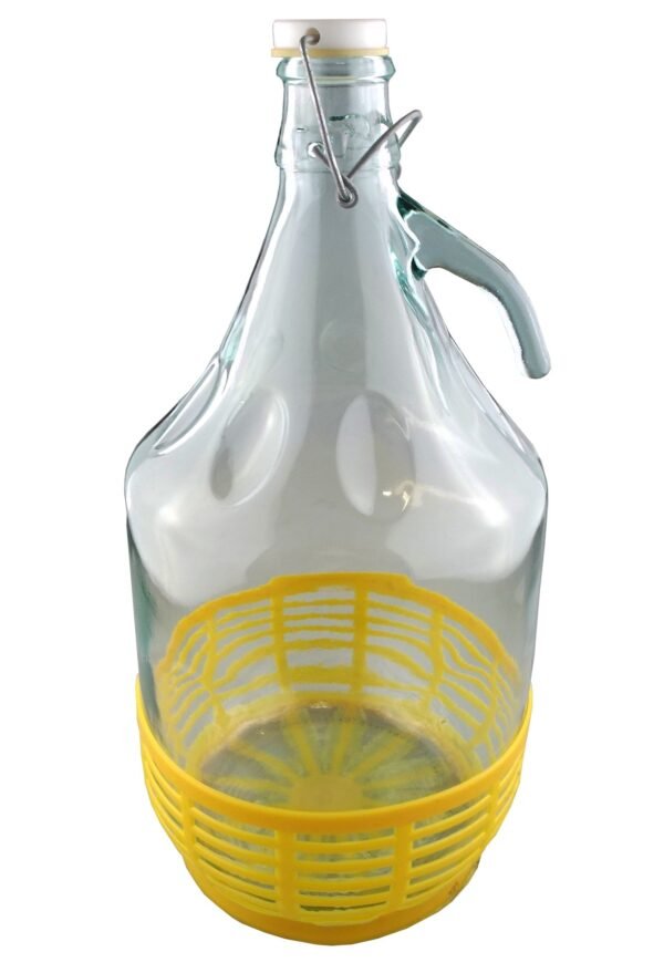 Glass Demijohn 5L With Swing Top Cap & Yellow Protective Home & Garden Free Shipping 11
