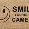 Doormat 60cm x 40cm – ‘smile you’re on camera’ – outdoor indoor entrance door mat uk doormats free shipping 15
