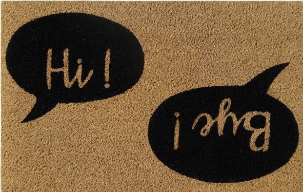 Doormat 60cm x 40cm - 'Hi! Bye!'