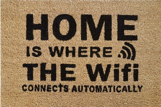 Doormat 60cm x 40cm - 'Home Is Where The WiFi Connects